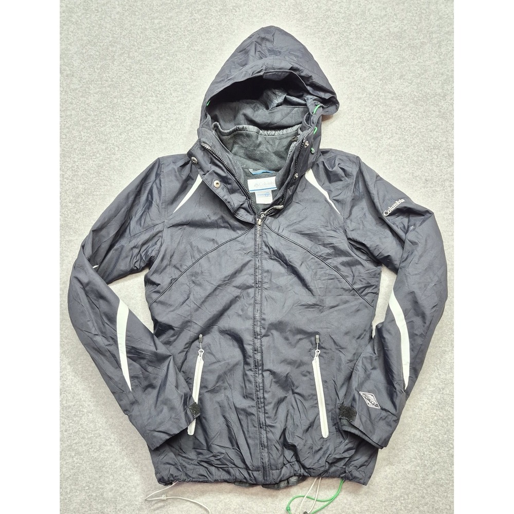 Columbia Interchange Jacket Women S Black White Winter Parka Shell Fleece